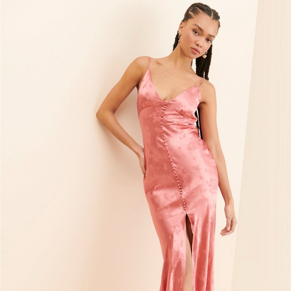 COPY - Anthropologie Dress Forum Elegant Pink Satin Dress
